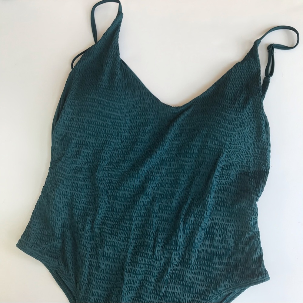 AERIE Smocked Super Scoop One Piece Swimsuit XL